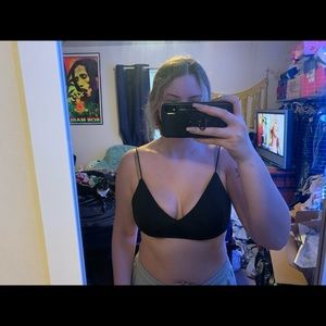 Black bra crop top